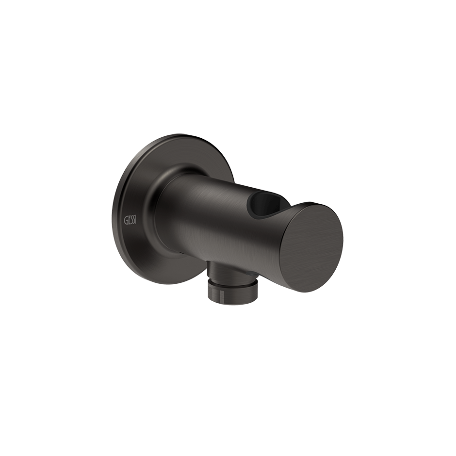 Inciso Handshower Hook With 1/2" Connection Water Outlet - 58161 Showers GESSI Black Metal Brushed PVD
