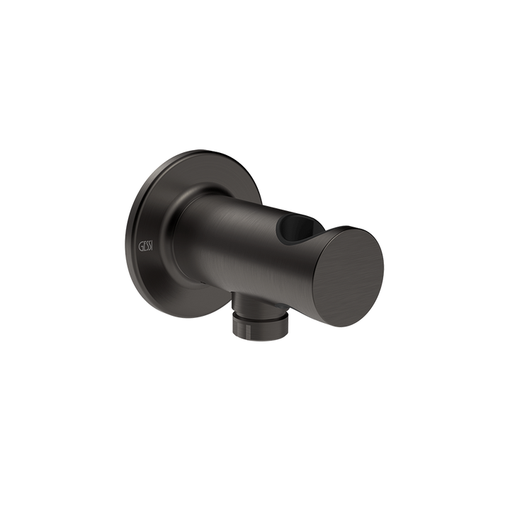 Inciso Handshower Hook With 1/2" Connection Water Outlet - 58161 Showers GESSI Black Metal Brushed PVD