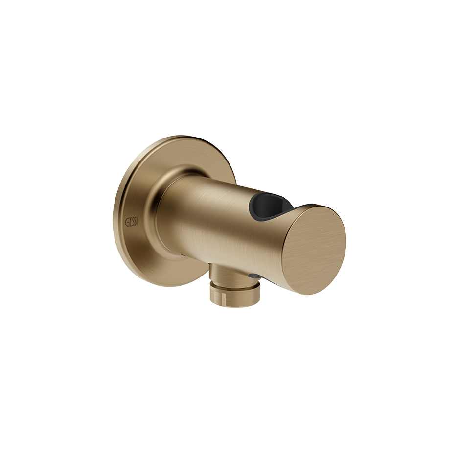 Inciso Handshower Hook With 1/2" Connection Water Outlet - 58161 Showers GESSI Warm Bronze Brushed PVD