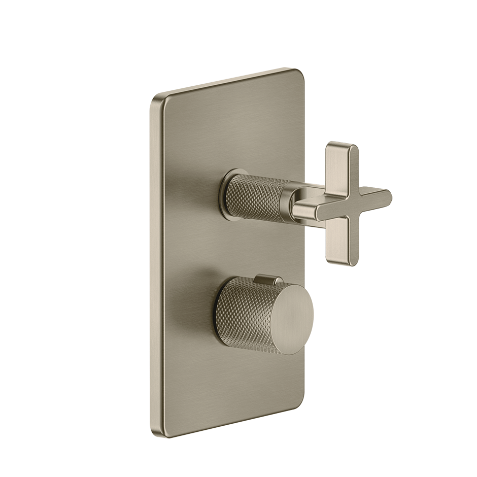 Inciso Thermostatic Trim With Single Volume Control Trim - 58232 Bathroom Accessories GESSI Finox Brushed Nickel
