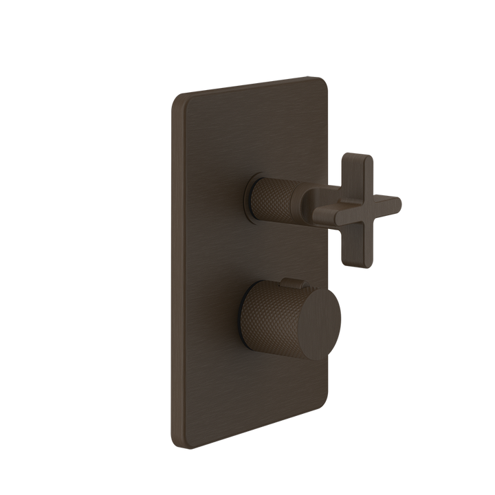Inciso Thermostatic Trim With Single Volume Control Trim - 58232 Bathroom Accessories GESSI Dark Bronze