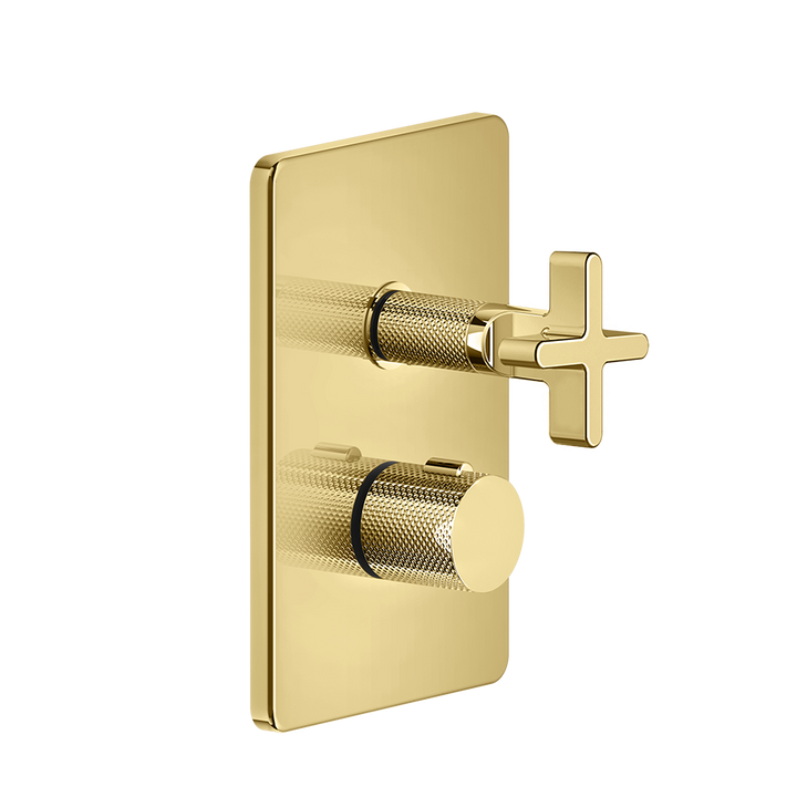 Inciso 3-Way Thermostatic Diverter Trim With Volume Control - 58236 Bathroom Accessories GESSI Gold PVD