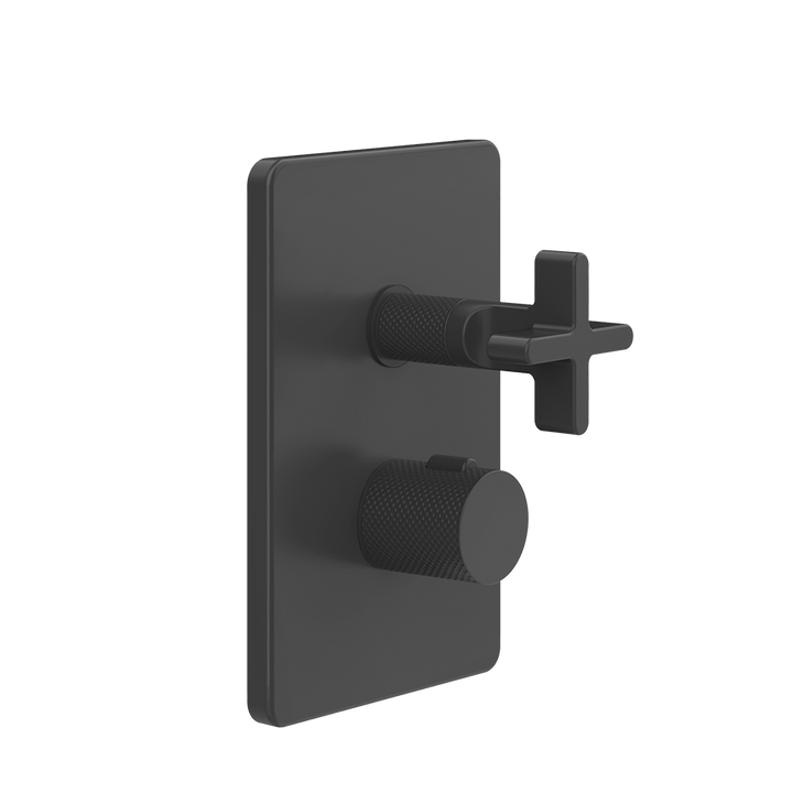 Inciso 3-Way Thermostatic Diverter Trim With Volume Control - 58236 Bathroom Accessories GESSI Matte Black
