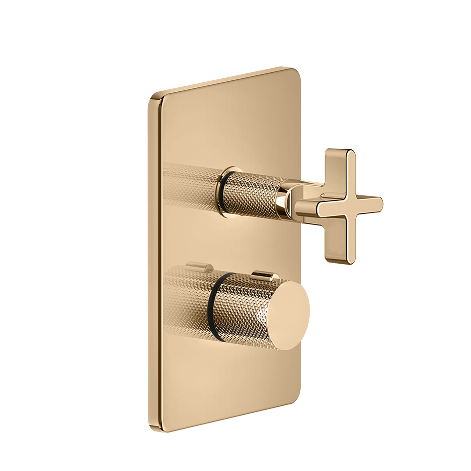 Inciso 3-Way Thermostatic Diverter Trim With Volume Control - 58236 Bathroom Accessories GESSI Warm Bronze PVD