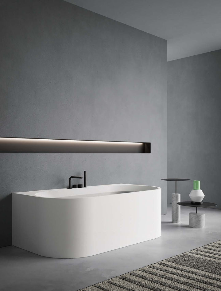 OASI Rectangular Bathtub with Two Rounded Edge Bathtub Antonio Lupi