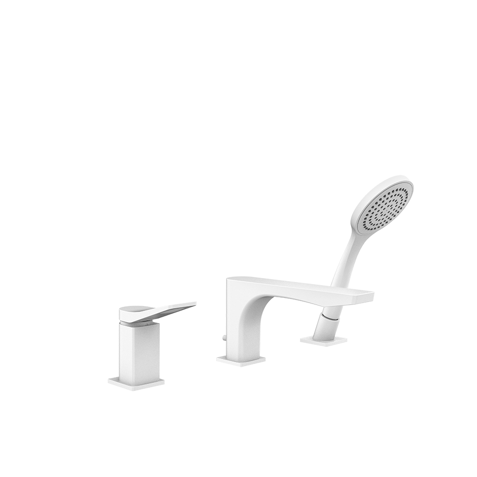 Rilievo Three Hole Bath Mixer- 59037 Bathroom Accessories GESSI Matte White