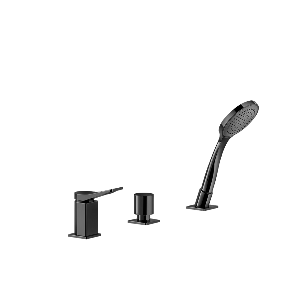 Rilievo Three Hole Bath Mixer- 59043 Bathroom Accessories GESSI Black Metal PVD