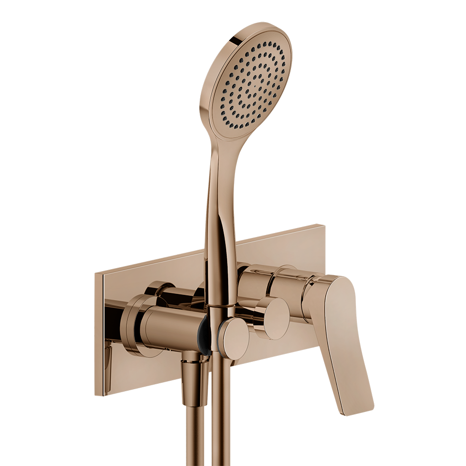 Rilievo External parts for two-way built-in shower mixer with automatic diverter, wate - 59140 Built In Parts GESSI Copper PVD
