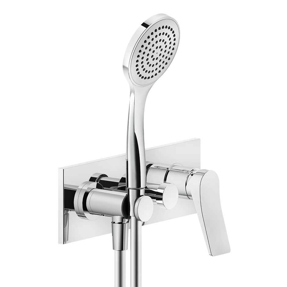 Rilievo External parts for two-way built-in shower mixer with automatic diverter, wate - 59141 Built In Parts GESSI Chrome
