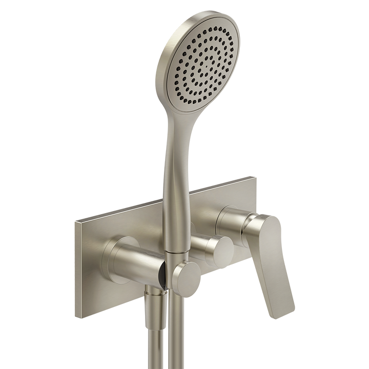 Rilievo External parts for two-way built-in shower mixer with automatic diverter, wate - 59141 Built In Parts GESSI Finox Brushed Nickel