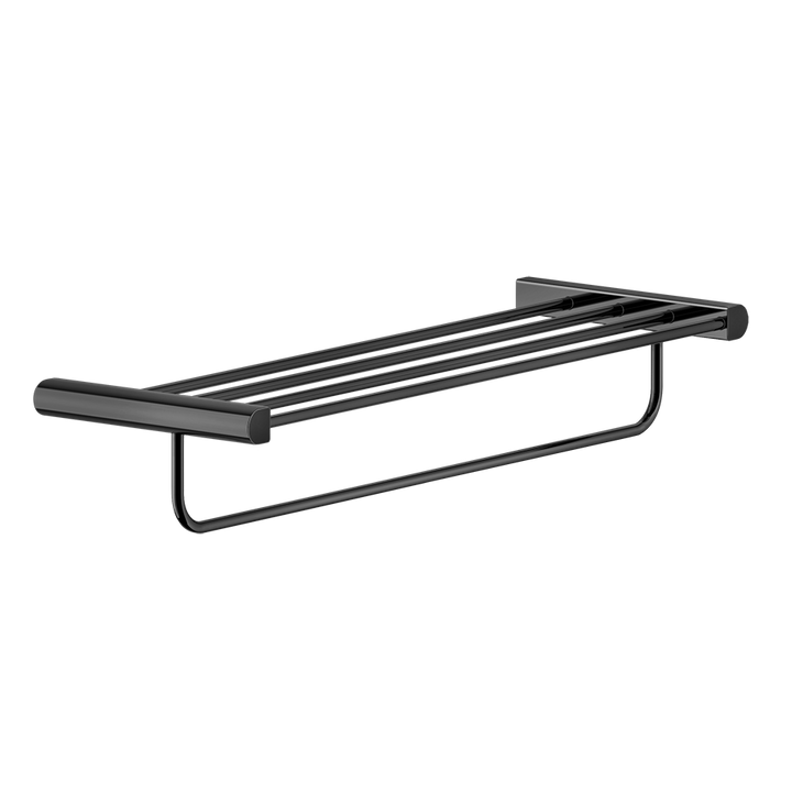 Rilievo Shelf With Towel Holder - 59407 Bathroom Accessories GESSI Black Metal PVD