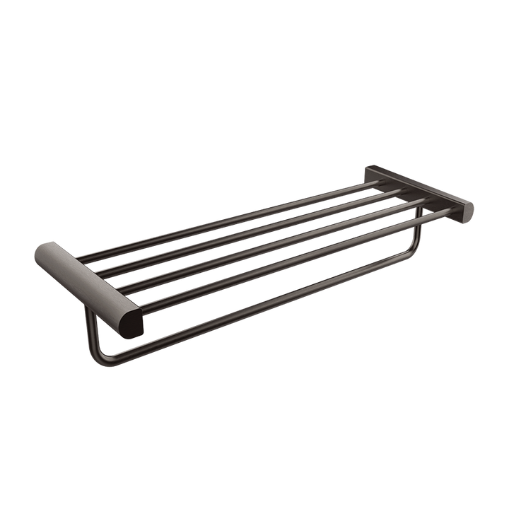 Rilievo Shelf With Towel Holder - 59407 Bathroom Accessories GESSI Black Metal Brushed PVD