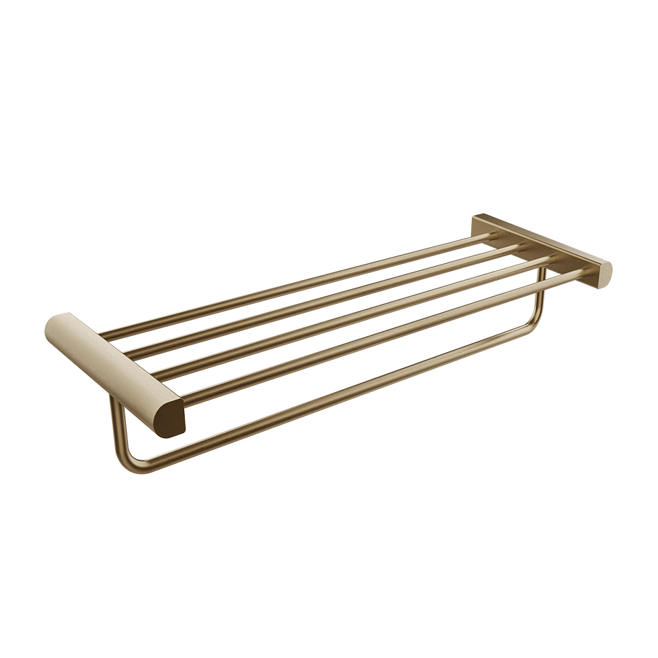 Rilievo Shelf With Towel Holder - 59407 Bathroom Accessories GESSI Warm Bronze Brushed PVD