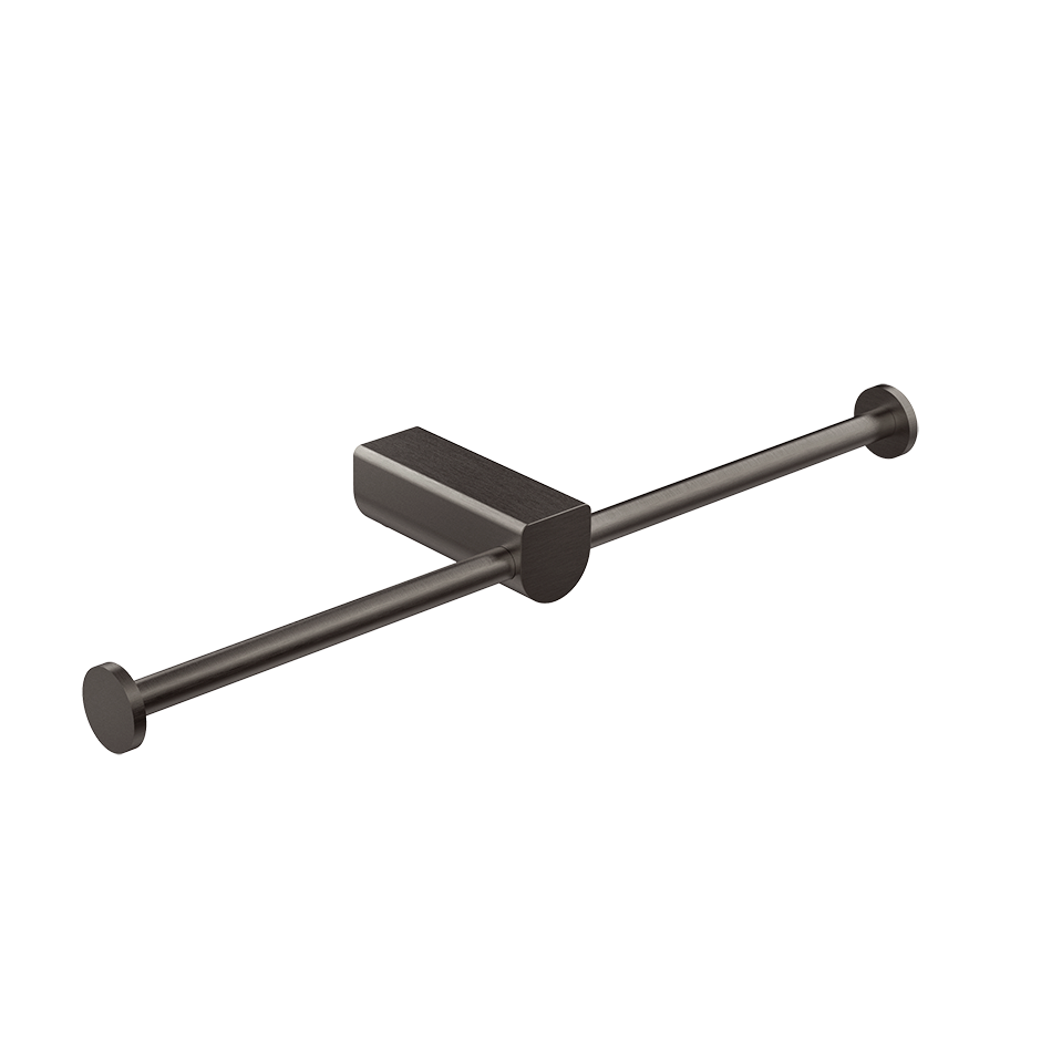 Rilievo Double Tissue Holder - 59415 Bathroom Accessories GESSI Black Metal Brushed PVD