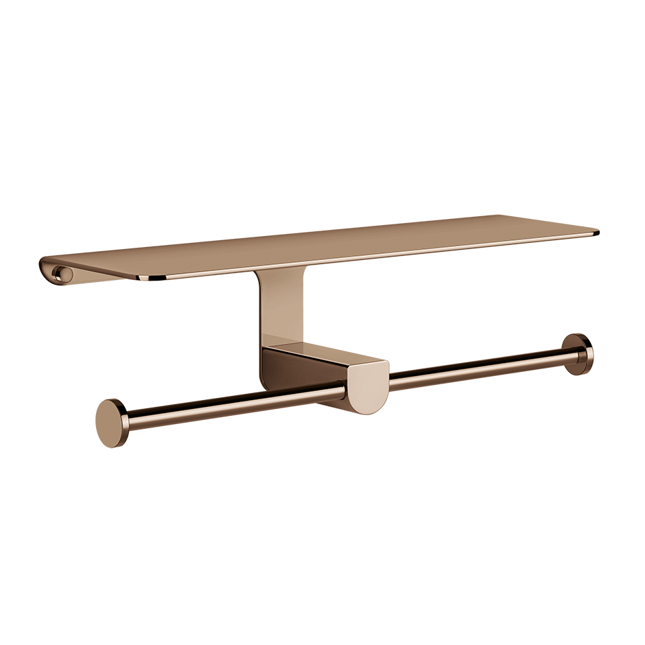 Rilievo Double Tissue Holder With Cover - 59450 Bathroom Accessories GESSI Copper PVD