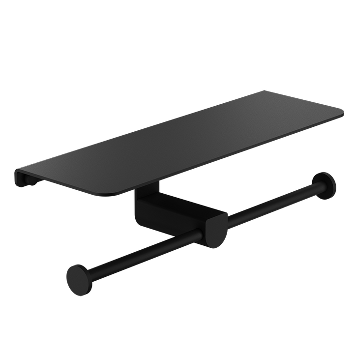 Rilievo Double Tissue Holder With Cover - 59450 Bathroom Accessories GESSI Matte Black