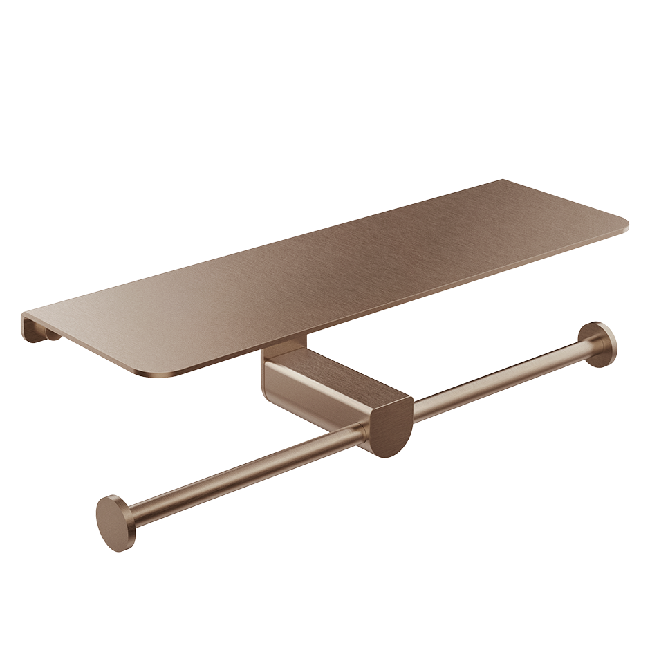 Rilievo Double Tissue Holder With Cover - 59450 Bathroom Accessories GESSI Copper Brushed PVD