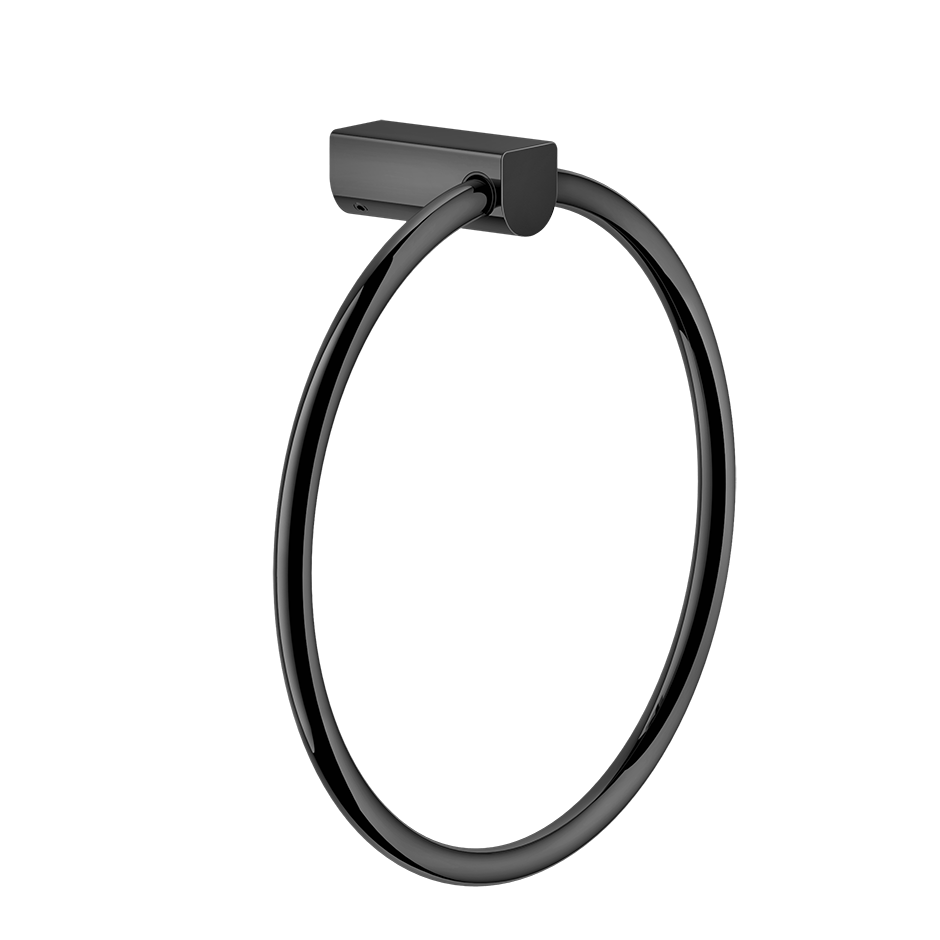 Rilievo Towel Ring - 59509 Bathroom Accessories GESSI Black Metal PVD