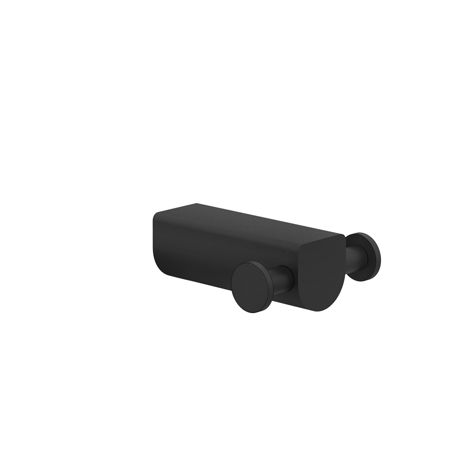 Rilievo Double Garment Hook - 59522 Bathroom Accessories GESSI Matte Black