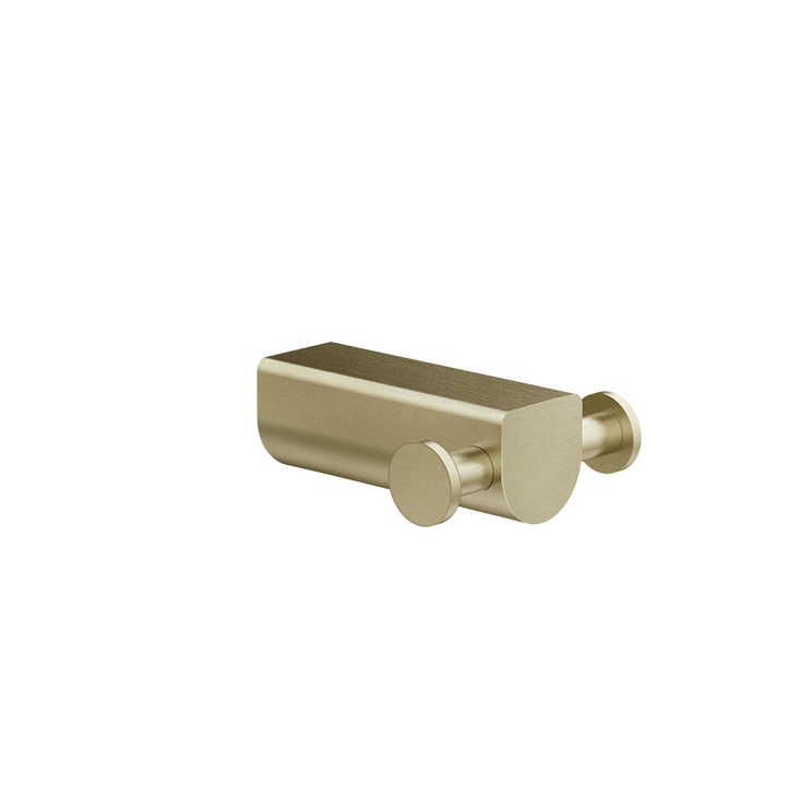 Rilievo Double Garment Hook - 59522 Bathroom Accessories GESSI Brass Brushed PVD
