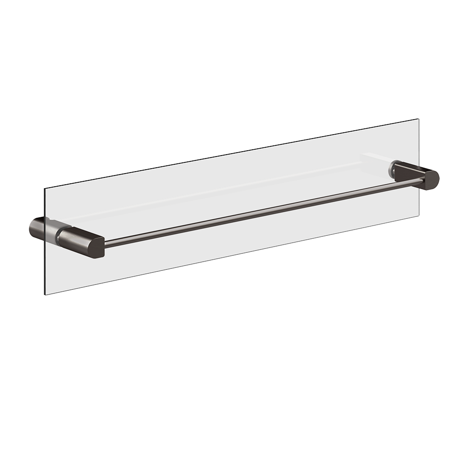Rilievo Towel Rail For Glass Fixing - 59566 Bathroom Accessories GESSI Black Metal Brushed PVD