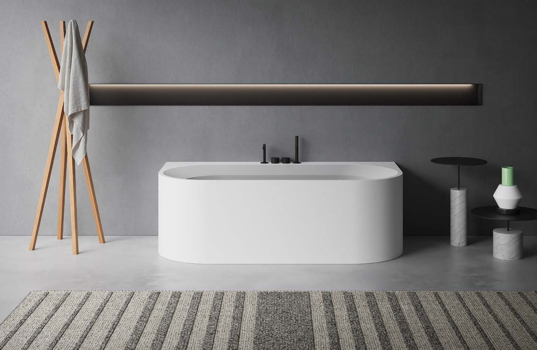 OASI Rectangular Bathtub with Two Rounded Edge Bathtub Antonio Lupi
