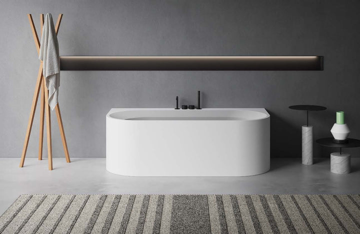 OASI Rectangular Bathtub with Two Rounded Edge Bathtub Antonio Lupi