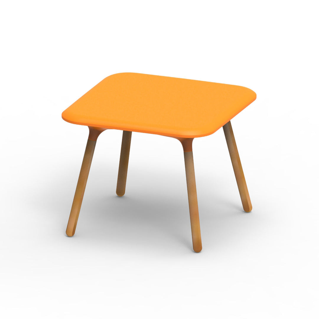 Sloo Table - Iroko Wood Legs Outdoor Vondom Basic Orange Small 