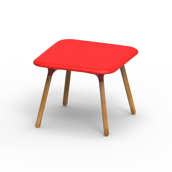 Sloo Table - Iroko Wood Legs Outdoor Vondom Basic Red Small 