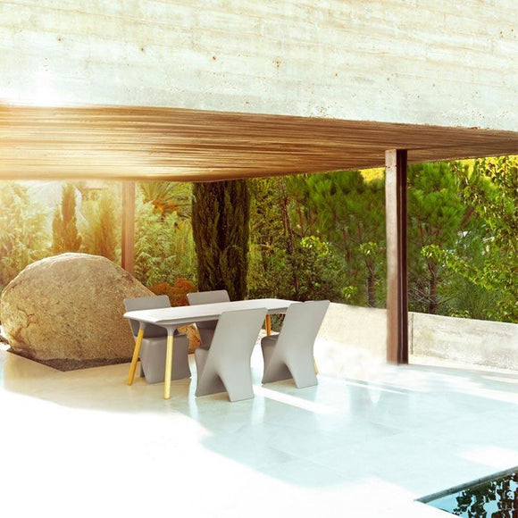 Sloo Table - Iroko Wood Legs Outdoor Vondom   