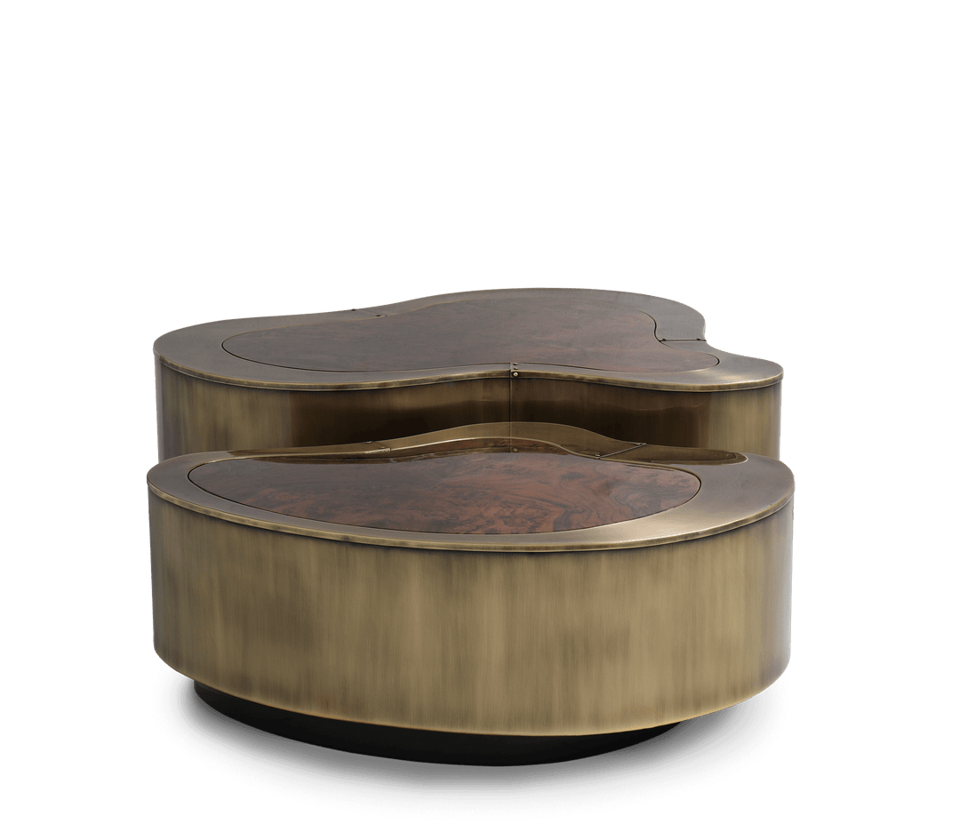 wave polished brass center table - Image 68