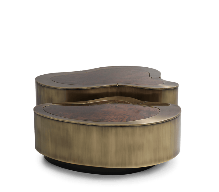 wave polished brass center table - Image 68