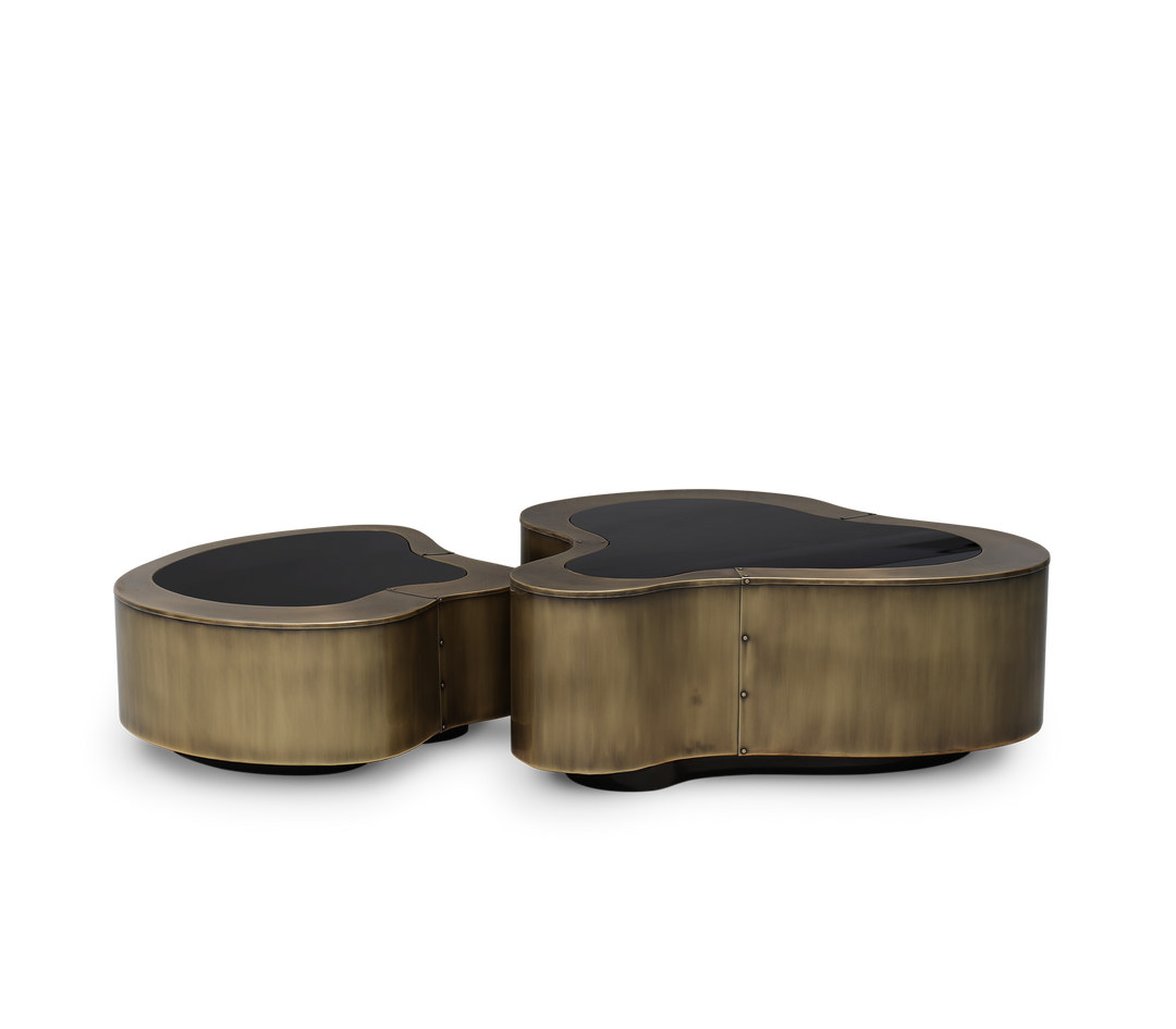 wave polished brass center table - Image 77