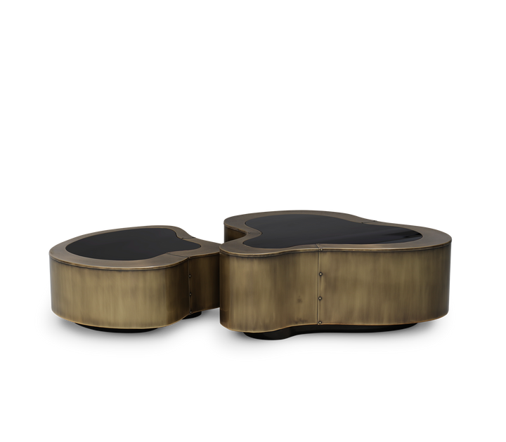 wave polished brass center table - Image 77