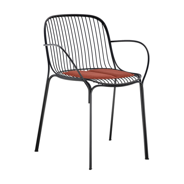 Hiray Dining Armchair Chairs Kartell Black Brick Red