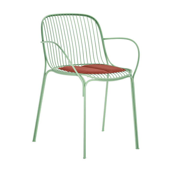 Hiray Dining Armchair Chairs Kartell Sage Brick Red