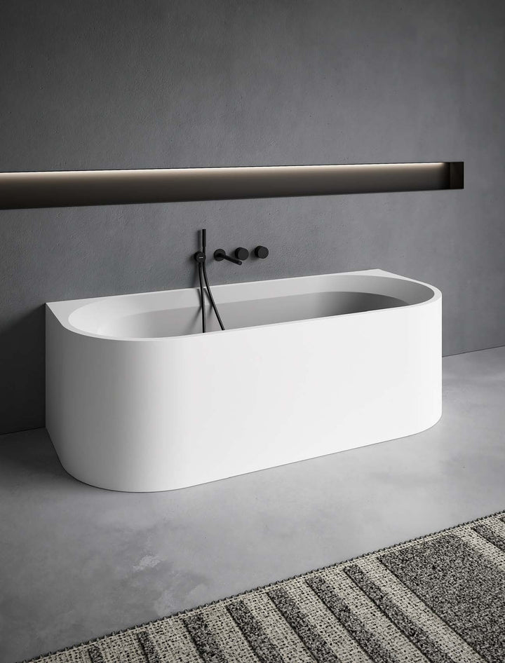 OASI Rectangular Bathtub with Two Rounded Edge Bathtub Antonio Lupi