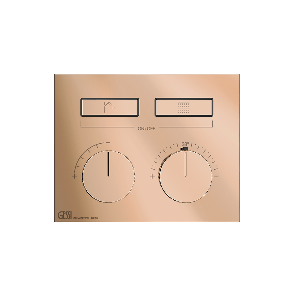HI-FI Thermostatic Trim Showers GESSI Copper PVD