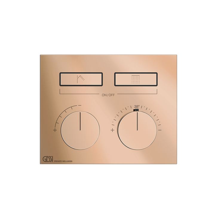 HI-FI Thermostatic Trim Showers GESSI Copper PVD