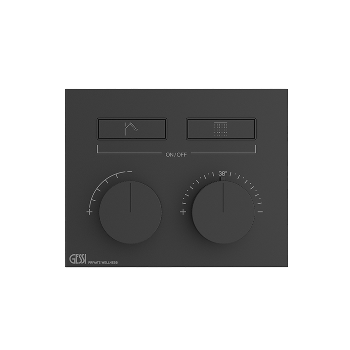 HI-FI Thermostatic Trim Showers GESSI Matte Black