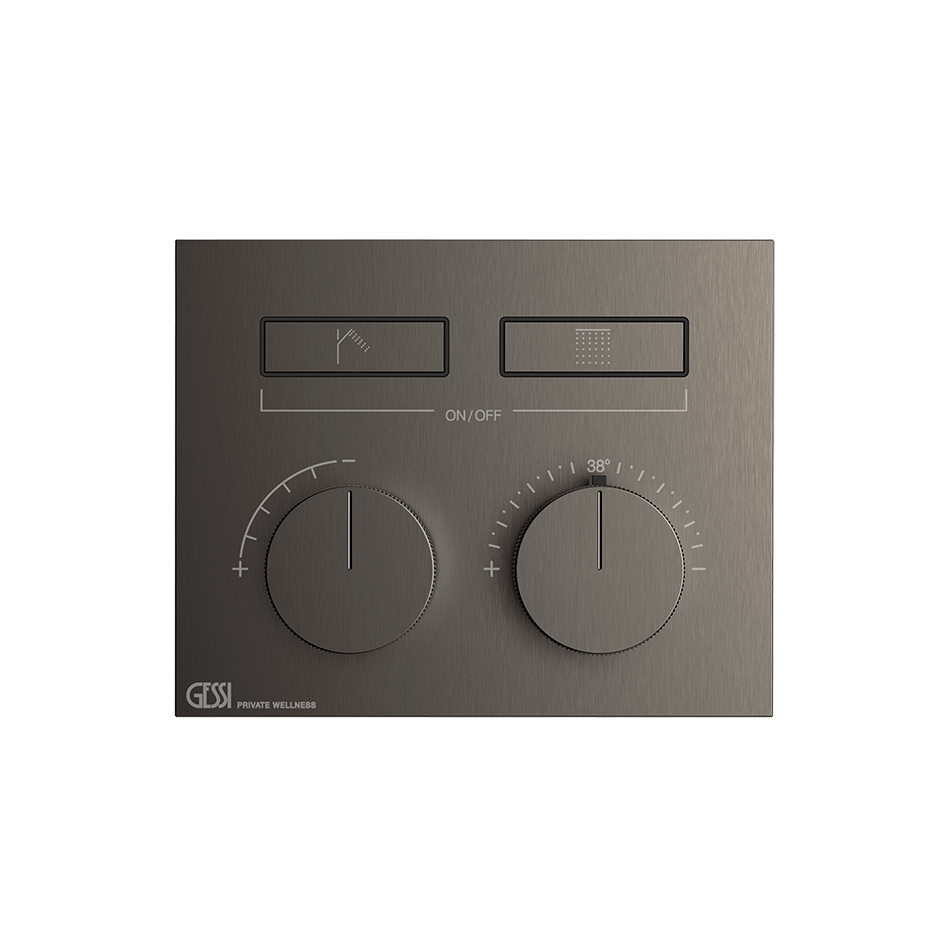 HI-FI Thermostatic Trim Showers GESSI Black Metal Brushed PVD