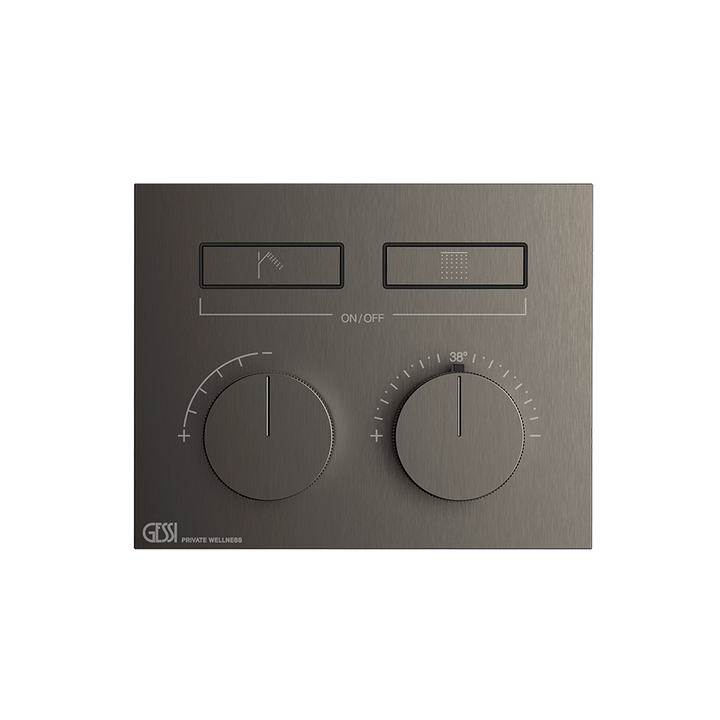 HI-FI Thermostatic Trim Showers GESSI Black Metal Brushed PVD