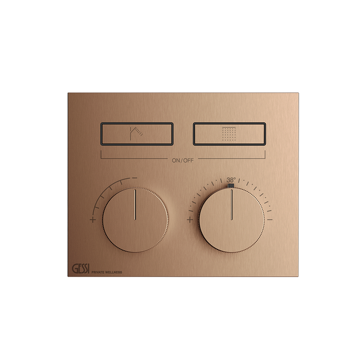 HI-FI Thermostatic Trim Showers GESSI Copper Brushed PVD