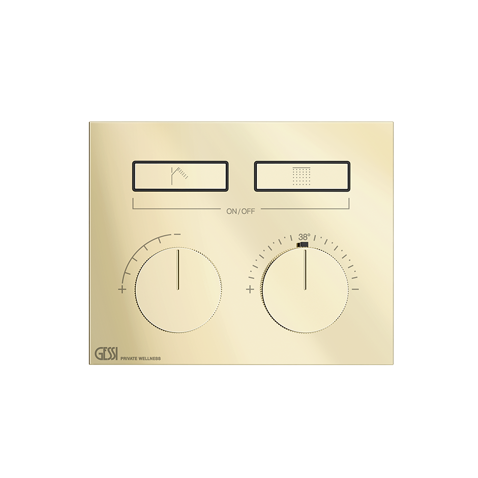 HI-FI Thermostatic Trim Showers GESSI Brass PVD