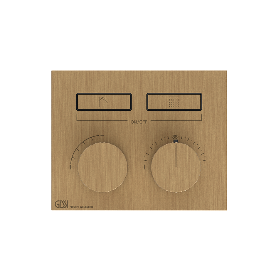 HI-FI Thermostatic Trim Showers GESSI Antique Brass