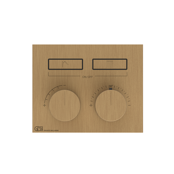 HI-FI Thermostatic Trim Showers GESSI Antique Brass