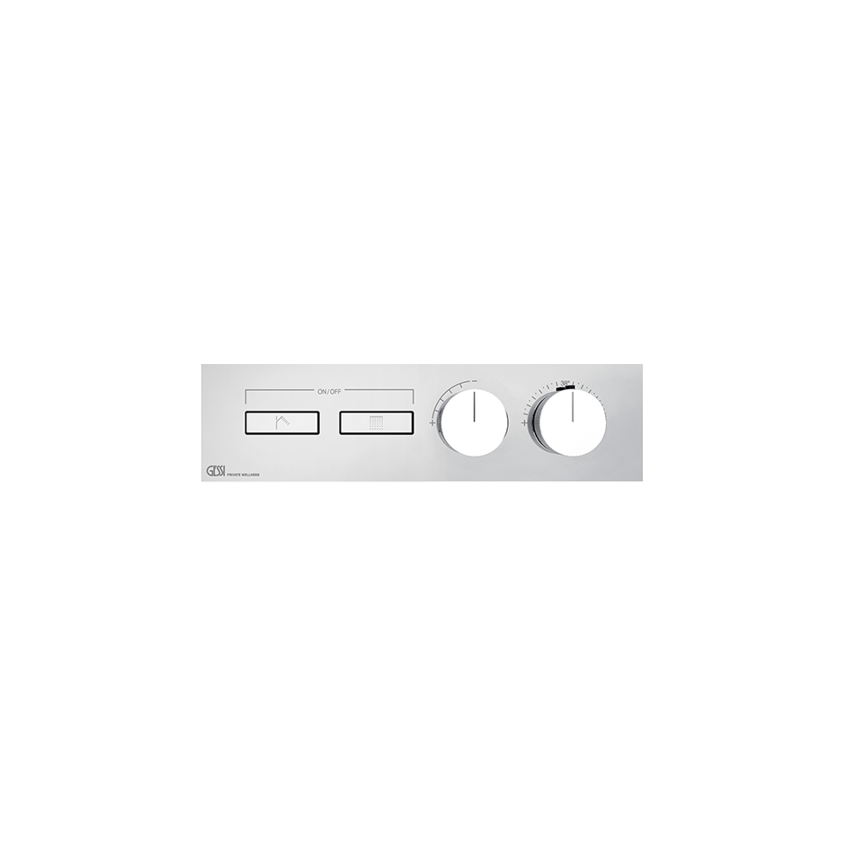 HI-FI Thermostatic Trim For Two Simultaneous Functions With Push Button On/Off Controls Showers GESSI Chrome