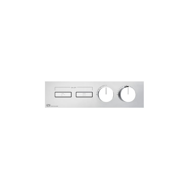 HI-FI Thermostatic Trim For Two Simultaneous Functions With Push Button On/Off Controls Showers GESSI Chrome
