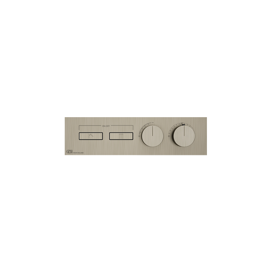 HI-FI Thermostatic Trim For Two Simultaneous Functions With Push Button On/Off Controls Showers GESSI Finox Brushed Nickel