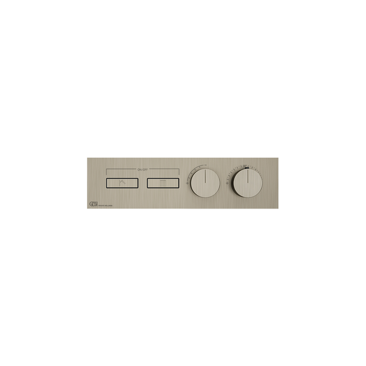 HI-FI Thermostatic Trim For Two Simultaneous Functions With Push Button On/Off Controls Showers GESSI Finox Brushed Nickel
